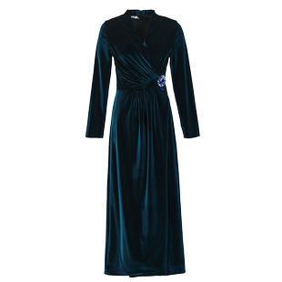 高端金丝绒连衣裙2026春秋装新高端气质显瘦收腰女法式高级感长裙