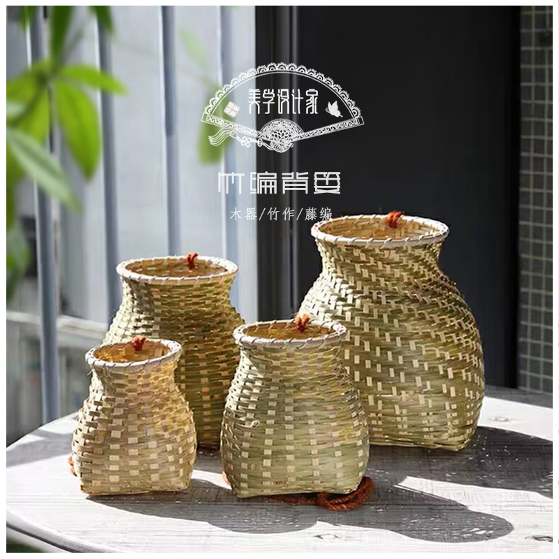 竹编小背篓鱼篓竹篮竹筐