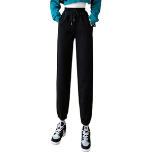 RM22030#加厚休闲卫裤女2023秋季新款韩版不对称宽松腰哈伦萝卜束脚裤