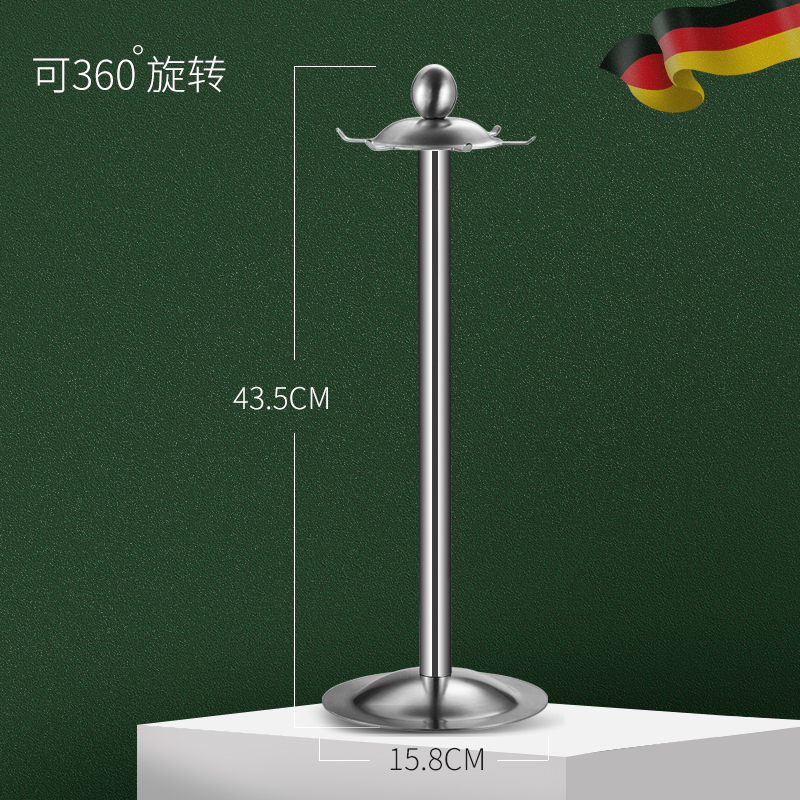 免打孔不锈c钢锅铲架子厨房可旋转六钩置物架汤勺炒勺厨具收纳神