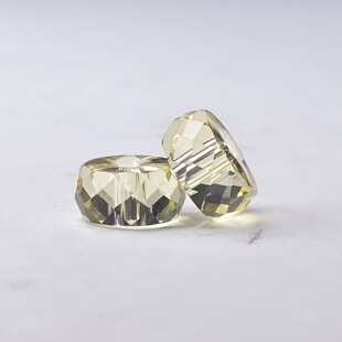 柠檬黄水晶直切药片刻面散珠手工diy串珠手链项链饰品配件隔珠子