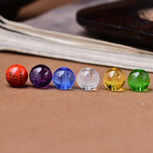 香灰琉璃十八籽手链手串配珠绿度母药师文殊作明黄财神心咒散珠