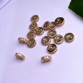 18K包金保色单排锆钻车轮珠隔珠diy手工手链项链隔片散珠饰品配件