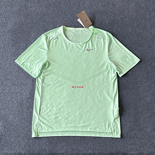 NIKE耐克 男子夏季运动跑步训练速干透气反光短袖T恤 CZ9185-376