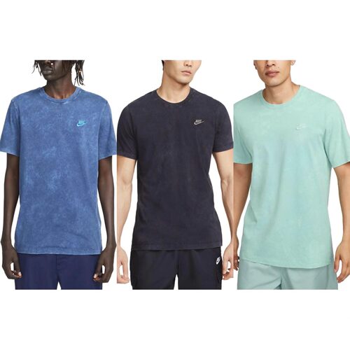 NIKE耐克男子夏季刺绣纯棉扎染休闲运动短袖FD1283-010-309