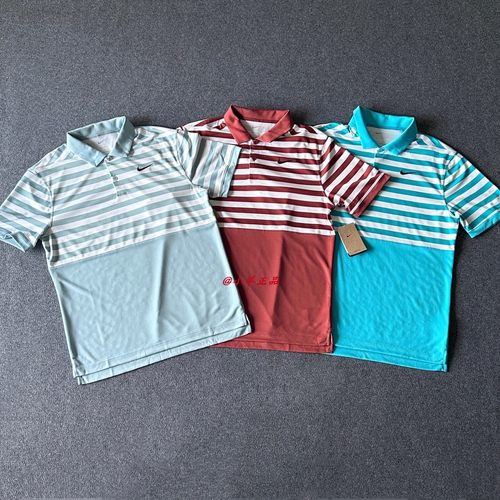 NIKE耐克 男子运动休闲速干高尔夫条纹短袖POLO衫FZ7447-395-345