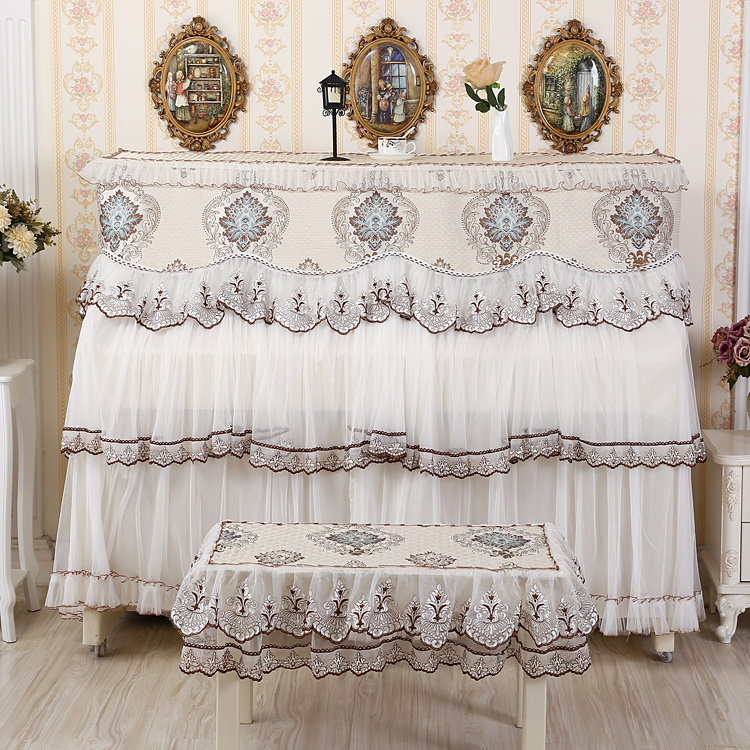 燚莎欧式蕾丝钢琴罩全罩 钢琴套防尘罩钢琴盖布钢琴巾中开设计|msdalam kategori rumah Fabrik, perlindungan perlindungan habuk, penutup piano - dari Buy2taobao.com untuk memberikan perkhidmatan ejen Taobao profesional membeli