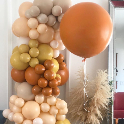 复古橙色周岁气球链装饰节庆用品