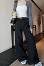 巴卜Studio黑色直筒西装阔腿裤女春季高腰垂感宽松显瘦休闲拖地裤