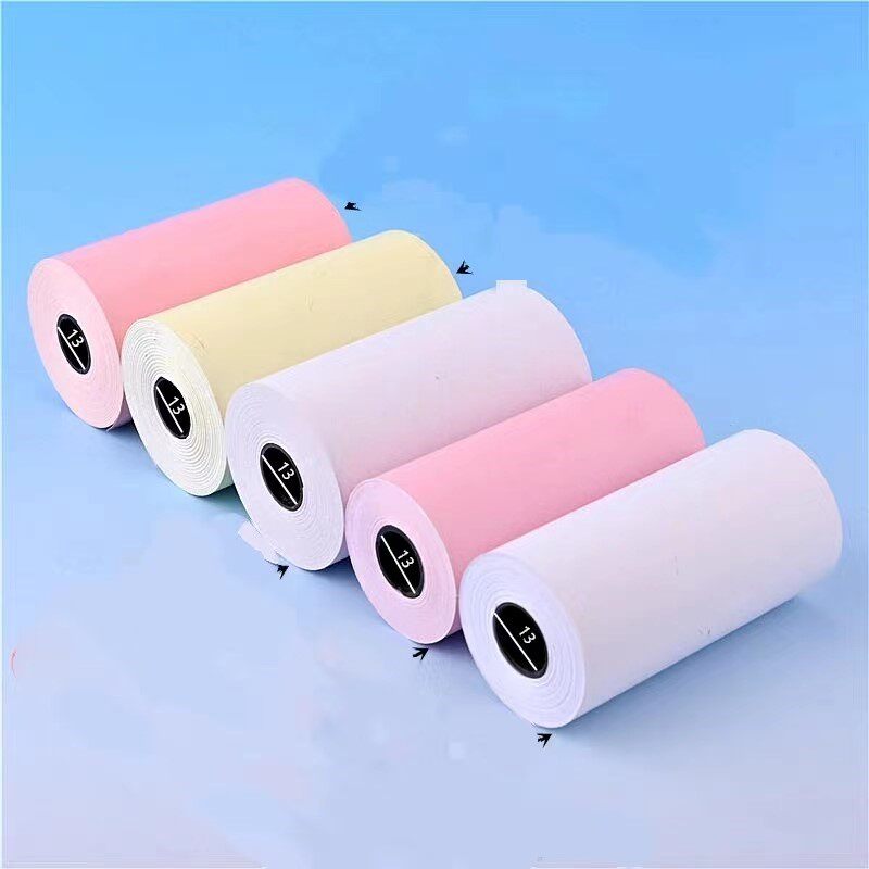 80mm宽 粉色纸蓝字纸卷 8打印纸