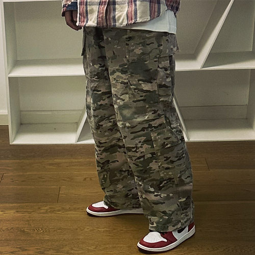 BTTJOB长裤直筒裤潮牌迷彩工装裤