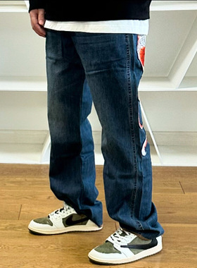 BTTJOB EDC mercerized cotton jeans#老虎刺绣牛仔裤#二重拼接