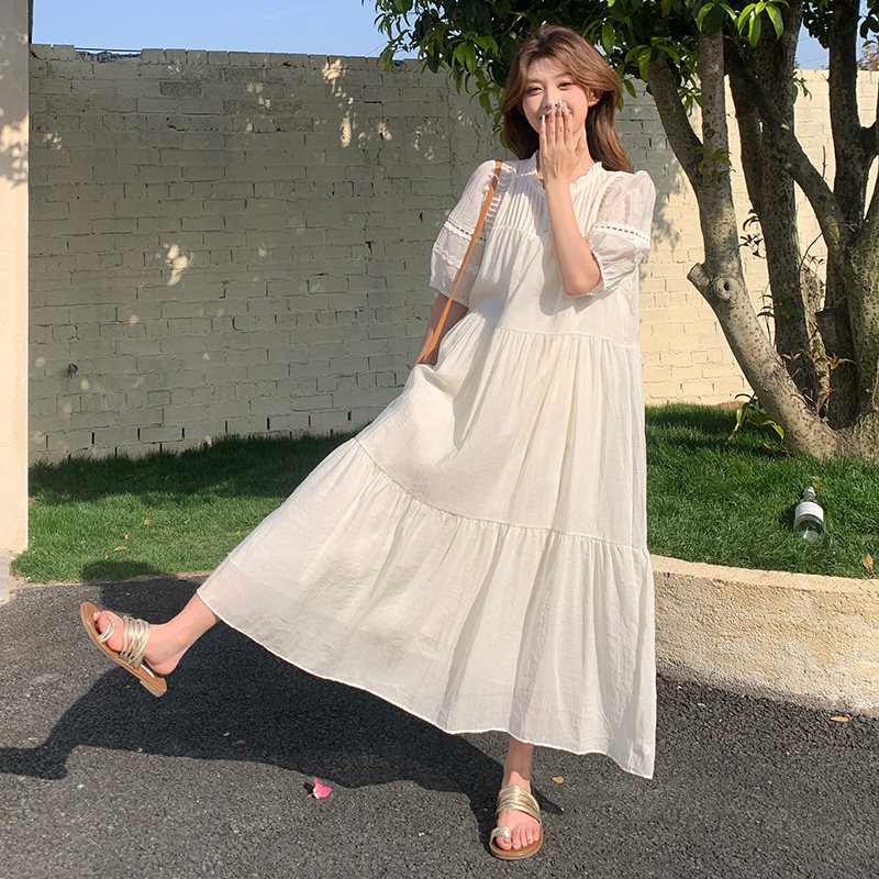 法式减龄甜美蓝色连衣裙女夏2025新款收腰显瘦气质巨好看漂亮长裙,女装连衣裙,浙宝180A