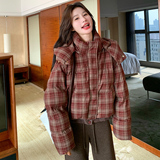 新款现货!格子连帽短款羽绒服复古浙宝180A/货号M051/P325/K488,女装羽绒服,浙宝180A, 新款现货!格子连帽短款羽绒服复古浙宝180A/货号M051/P325/K488,女装羽绒服,浙宝180A,