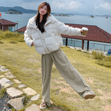 新款现货！米白色减龄连帽羽绒服女浙宝180A/货号1827/p255控358，女装羽绒服，浙宝180A