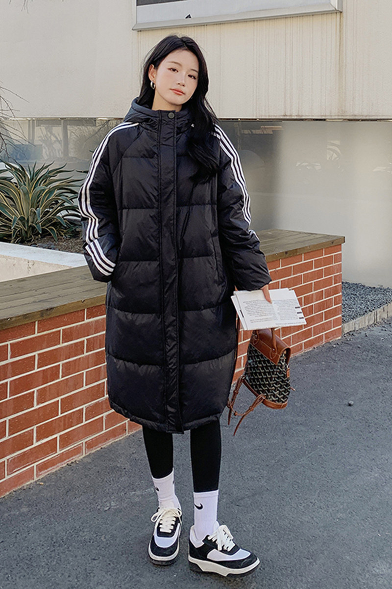 现货韩版通勤休闲黑色中长款羽绒服178/906/P235/K338,女装羽绒服,浙宝180A