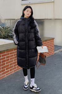 现货韩版通勤休闲黑色中长款羽绒服   178/906/P235/K338图片