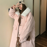 新款现货！牛角扣中长款加厚羽绒服浙宝180A/货号8875/p275控385，女装羽绒服，浙宝180A