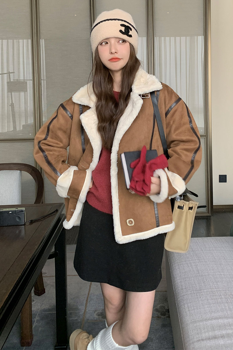 新款！25秋款羊羔毛外套女冬季浙宝180A/货号8856/p190控278,女装短外套,浙宝180A