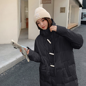 现货韩版米杏色中长款牛角扣羽绒服 178/910/P258/K368图片
