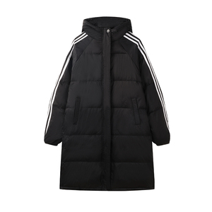 现货韩版通勤休闲黑色中长款羽绒服   178/906/P235/K338图片