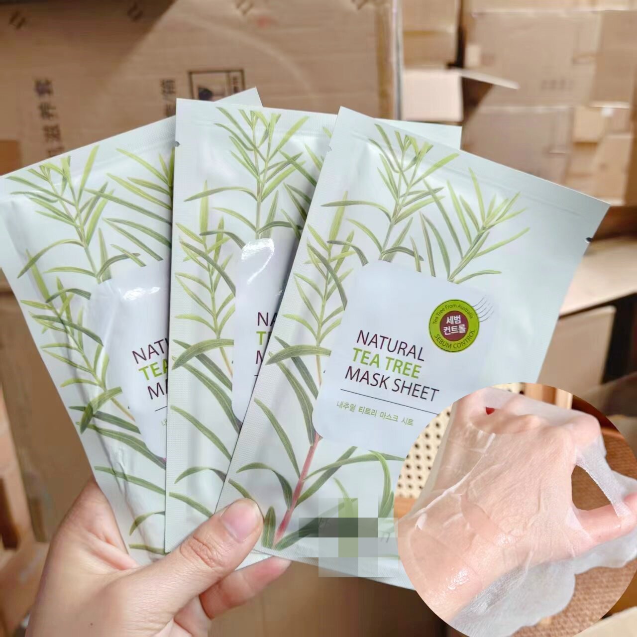 油痘肌的急救消防栓！韩国德//鲜茶树面膜贴控油祛痘舒缓补水保湿