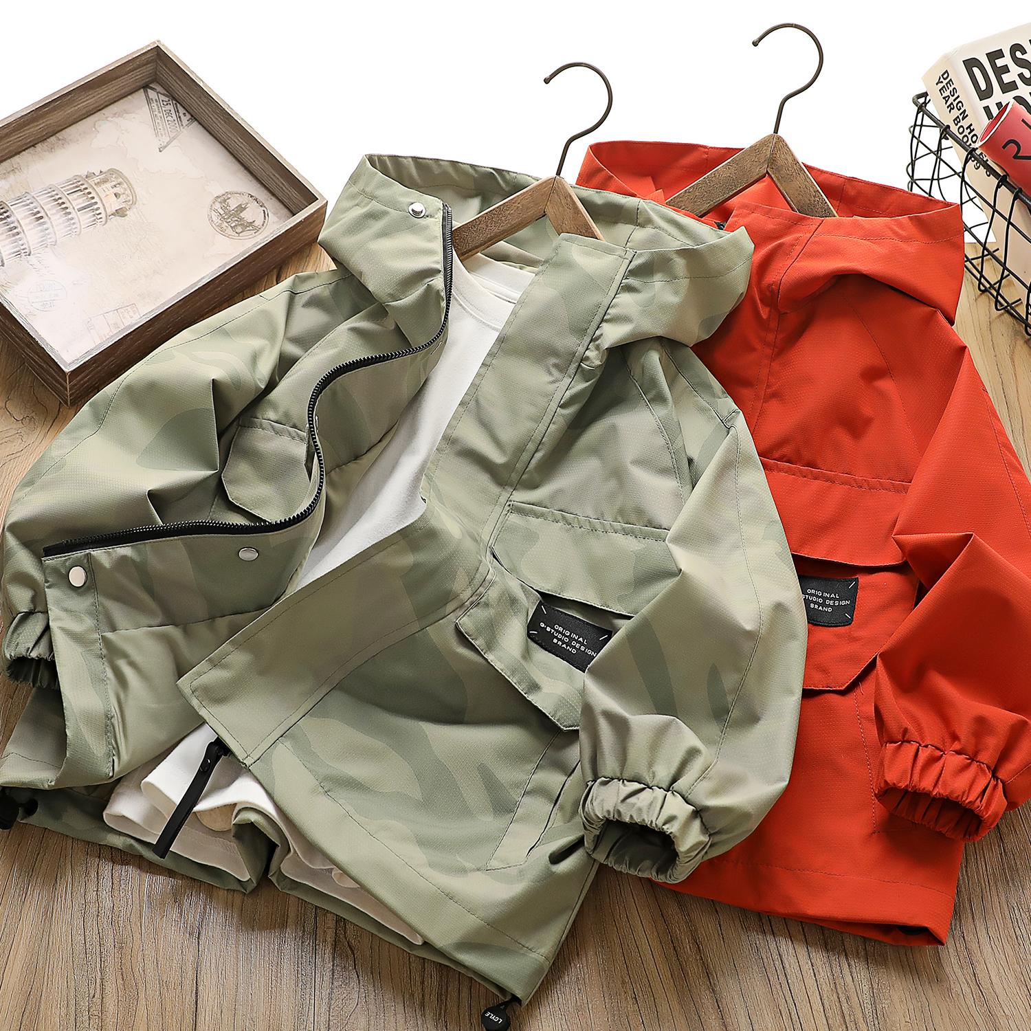 男童春秋户外冲锋衣百搭防风衣潮