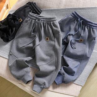 5折!男童冬季加绒运动裤儿童宽松长裤子中大童百搭保暖冬棉裤