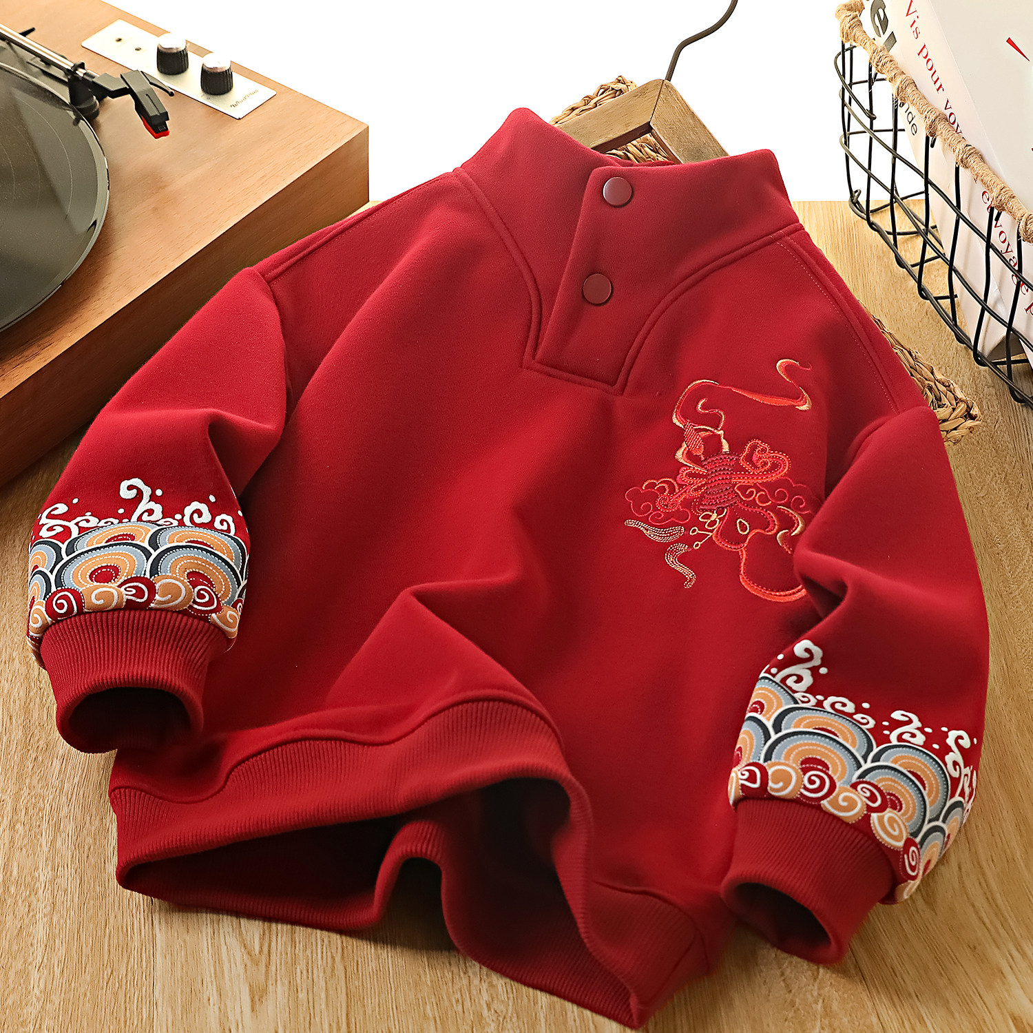 新年装男童红色加绒卫衣2026冬季儿童喜庆拜年服大童加厚保暖上衣,童装/婴儿装/亲子装,卫衣/绒衫,淘宝优惠券,粉丝福利购,淘宝优惠卷