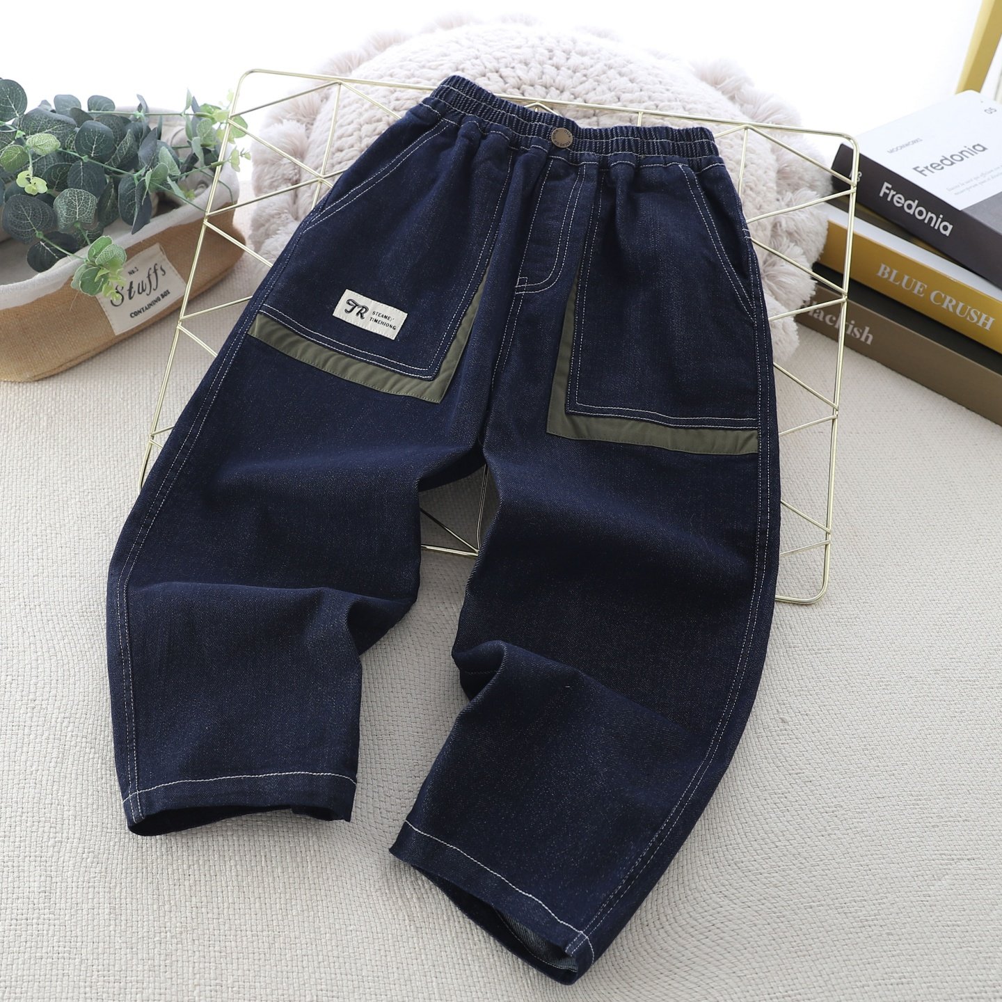 男童春秋季原色牛仔裤2025新款儿童宽松明线长裤中大童帅气萝卜裤,童装/婴儿装/亲子装,裤子,淘宝优惠券,粉丝福利购,淘宝优惠卷