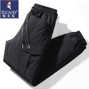 啄木鸟保暖羽绒裤男士2024年新款冬季男款防寒裤极寒外穿棉裤休闲