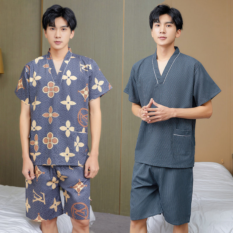 汗蒸服男款100纯棉高档桑拿服200斤加肥加大码男士洗浴按摩浴服