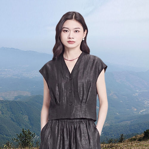 新中式V领飞袖女衬衫裁剪纸样