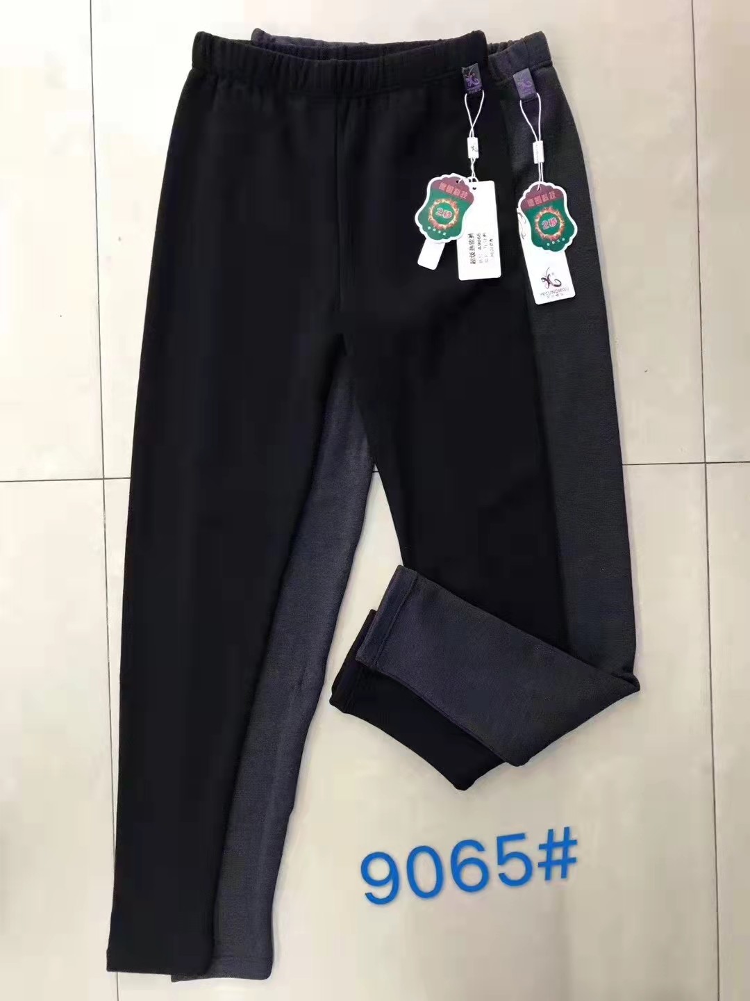 野村蝶谷9065#超级热能裤经典薄绒口袋高腰大码胖显瘦外穿打底裤
