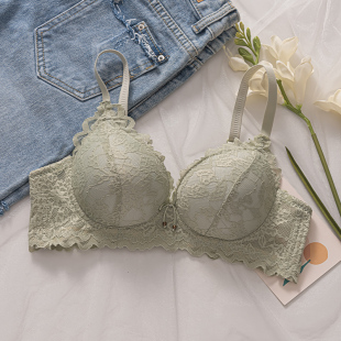 小胸显大少女内衣薄款 透气无钢圈学生小胸聚拢文胸蕾丝性感胸罩女