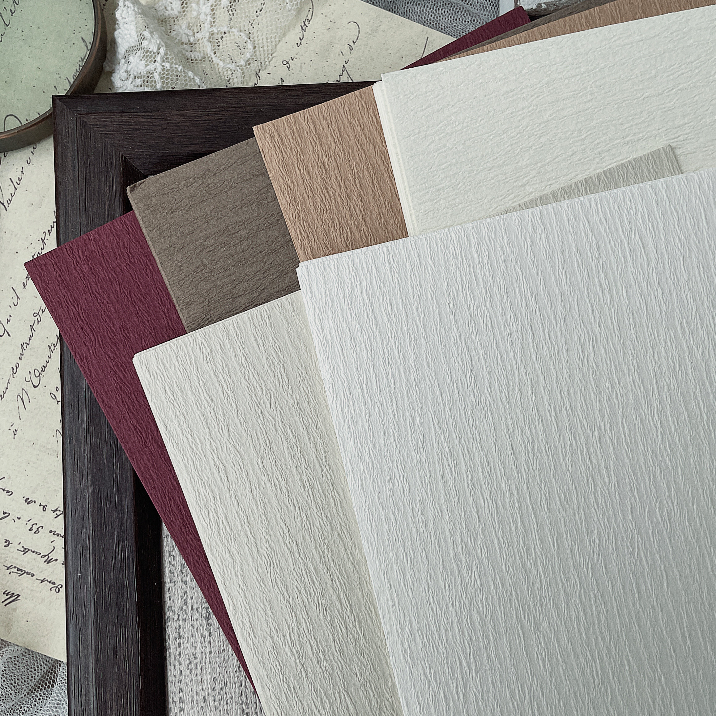 云萱纹 大小姐特种纸试用分装 手帐印章拼贴打底a5 a4素材纸5张入