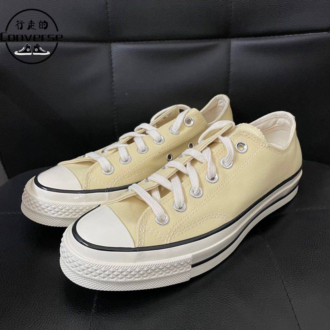 匡威converse新款1970s奶油黄淡黄色低帮情侣帆布鞋170793c