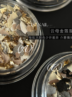 NTS nail 甄选 日系novel同款 秋冬云母片混合搭配不规则美甲饰品