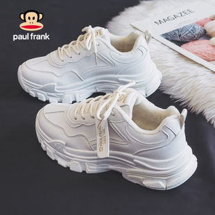 大嘴猴加绒老爹鞋女款2025冬季新款小白鞋百搭运动鞋加厚二棉鞋子