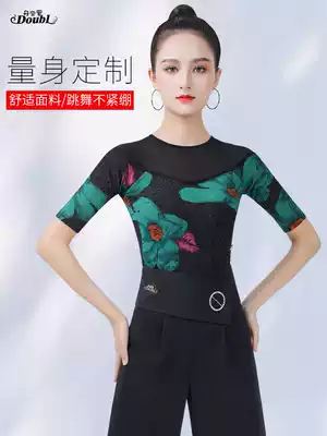 Danbaolo 2021 Latin dance suit new dance suit mid-sleeve thin T-shirt national standard dance dance suit high-end dance clothing