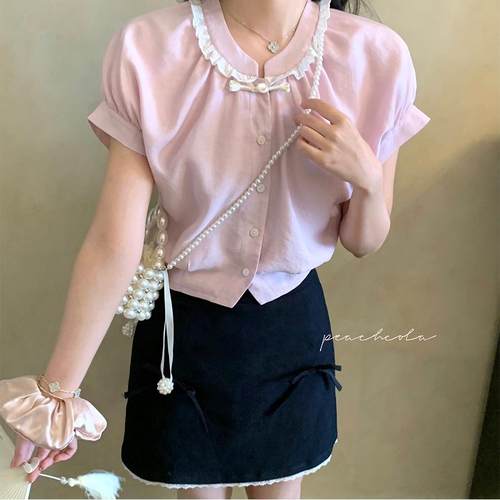 【清仓福利 限时7折】桃可了◆《千鹤扇半裙》蝴蝶结a字裙