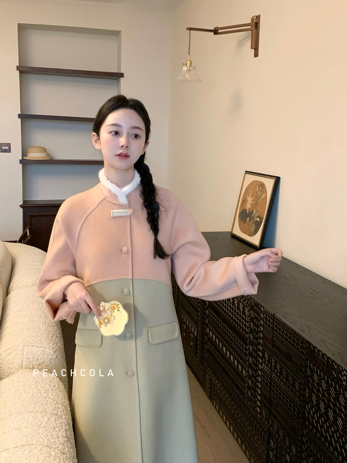 【限时8.5折】《栀香》澳毛双面呢大衣中长款收腰毛呢外套女秋冬,女装/女士精品,毛呢外套,淘宝优惠券,粉丝福利购,淘宝优惠卷