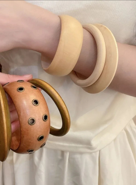 新中式时尚简约木头手镯套装