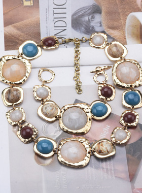 几何金属石头手环手链项链