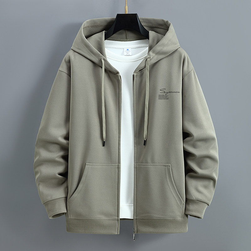 秋冬季开衫卫衣男士潮牌连帽青少年学生上衣服宽松运动拉链外套