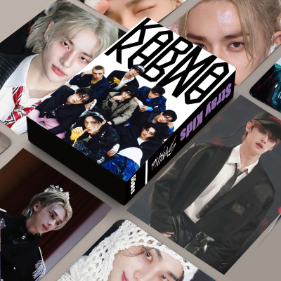 现货55张韩流STRAYKIDS新专Karma卡片KPOP明星周边LOMO卡片礼物