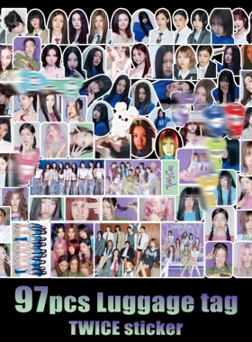 97张twice贴纸兔瓦斯THIS IS FOR周边手账可爱贴画行李贴滑板装饰