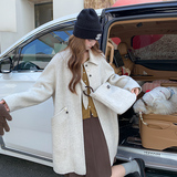 米白色羊毛双面呢大衣外套女冬季2025新款巨好看减龄今年流行爆款，女装毛呢外套，2D118
