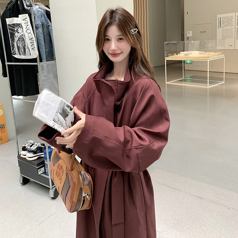 新品现货-安可拉红长款风衣-200-2483-p190-k298,女装风衣,2D118