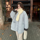 韩系轻薄保暖时尚羽绒服女2025冬季新款宽松温柔保暖90白鸭绒外套，女装羽绒服，2D118